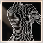 SUAVE | Abstract Striped Female Figure Op Art | Luxury Multi-Print Wall Art | 1-Of-1