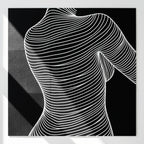 SUAVE | Abstract Striped Female Figure Op Art | Luxury Multi-Print Wall Art | 1-Of-1