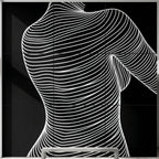 SUAVE | Abstract Striped Female Figure Op Art | Luxury Multi-Print Wall Art | 1-Of-1