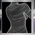 SUAVE | Abstract Striped Female Figure Op Art | Luxury Multi-Print Wall Art | 1-Of-1