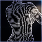 SUAVE | Abstract Striped Female Figure Op Art | Luxury Multi-Print Wall Art | 1-Of-1