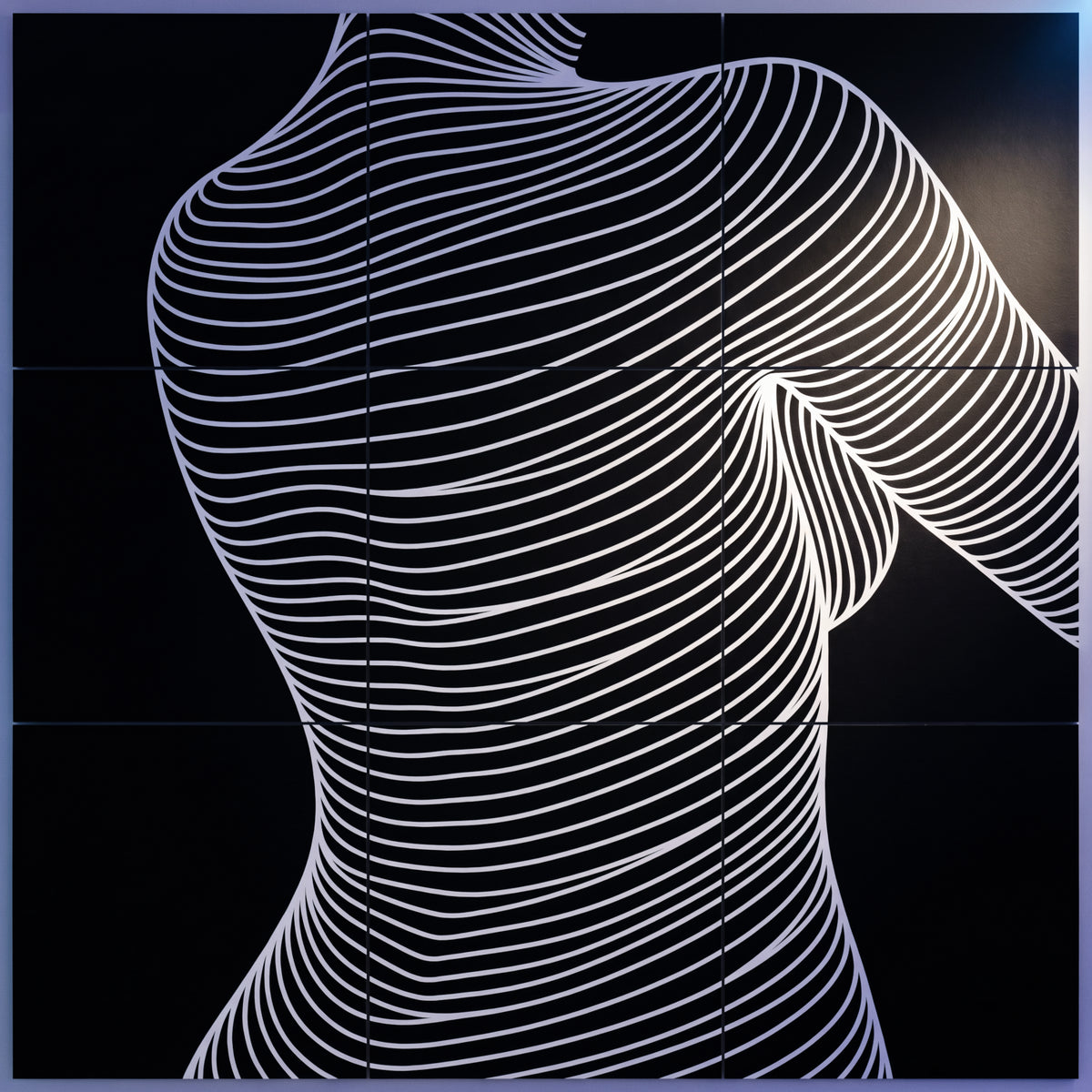 SUAVE | Abstract Striped Female Figure Op Art | Luxury Multi-Print Wall Art | 1-Of-1
