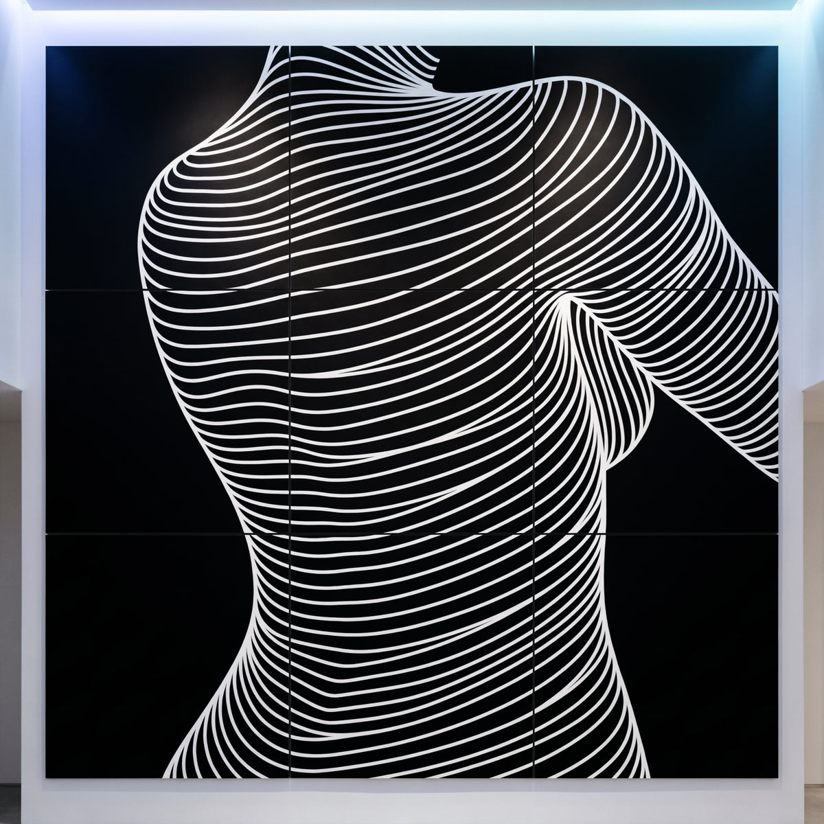SUAVE | Abstract Striped Female Figure Op Art | Luxury Multi-Print Wall Art | 1-Of-1