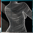 SUAVE | Abstract Striped Female Figure Op Art | Luxury Multi-Print Wall Art | 1-Of-1