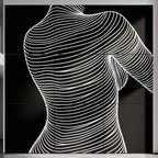 SUAVE | Abstract Striped Female Figure Op Art | Luxury Multi-Print Wall Art | 1-Of-1