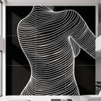 SUAVE | Abstract Striped Female Figure Op Art | Luxury Multi-Print Wall Art | 1-Of-1