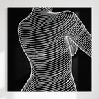SUAVE | Abstract Striped Female Figure Op Art | Luxury Multi-Print Wall Art | 1-Of-1