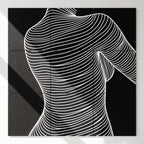 SUAVE | Abstract Striped Female Figure Op Art | Luxury Multi-Print Wall Art | 1-Of-1