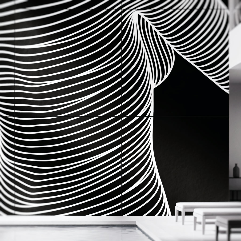 SUAVE | Abstract Striped Female Figure Op Art | Luxury Multi-Print Wall Art | 1-Of-1