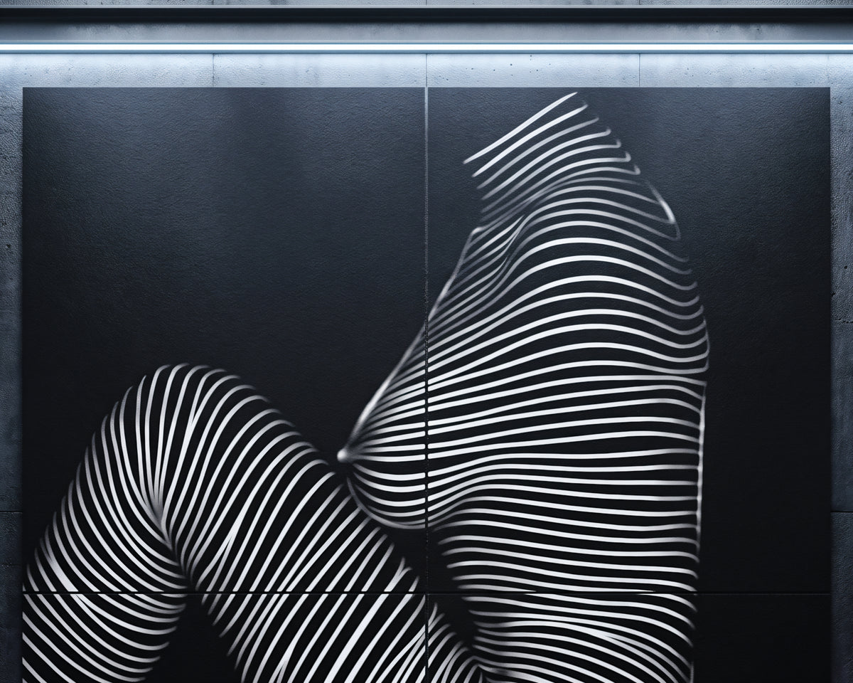 SUITE | Minimalist Seated Female Figure Op Art | Abstract Luxury Multi-Print Wall Art