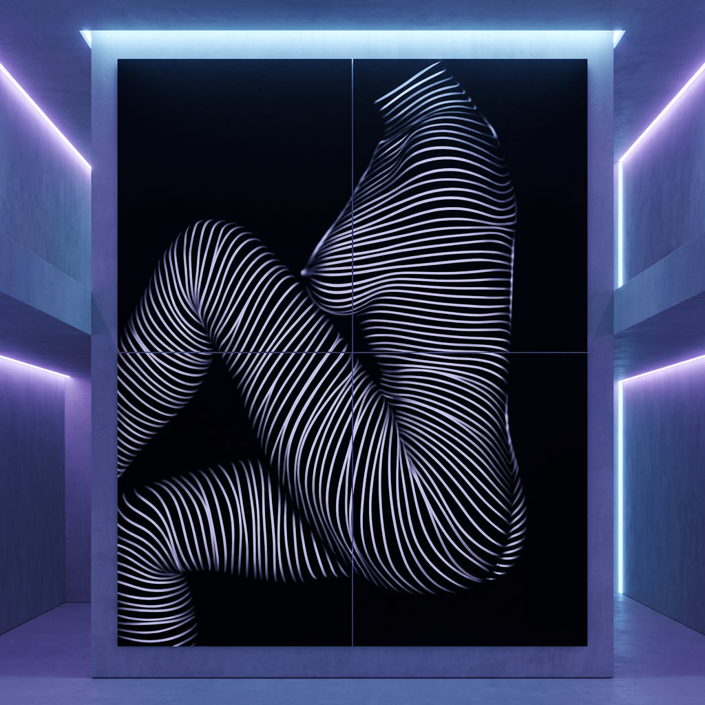 SUITE | Minimalist Seated Female Figure Op Art | Abstract Luxury Multi-Print Wall Art