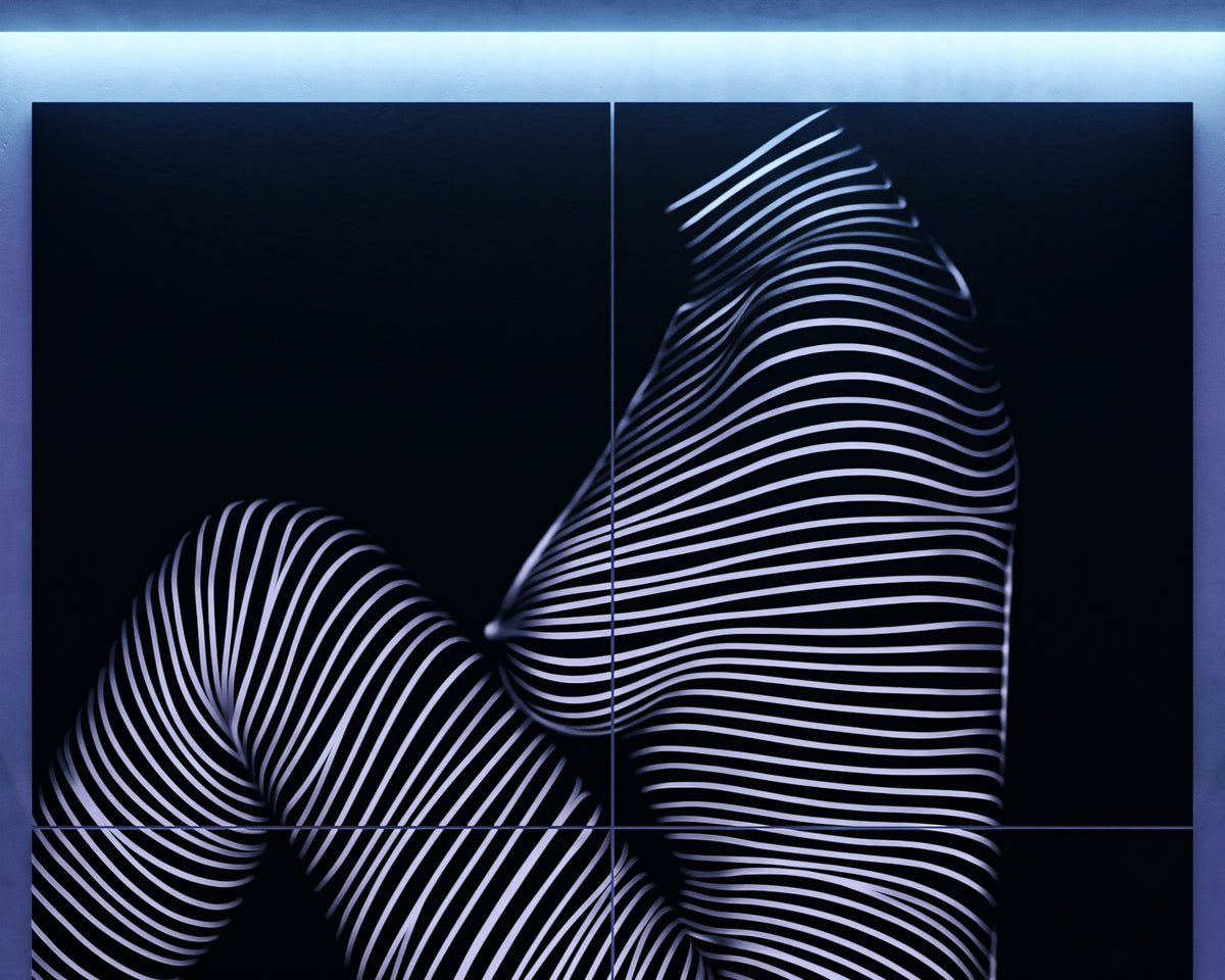 SUITE | Minimalist Seated Female Figure Op Art | Abstract Luxury Multi-Print Wall Art