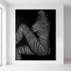 SUITE | Minimalist Seated Female Figure Op Art Print | B&W Abstract Luxury Wall Art