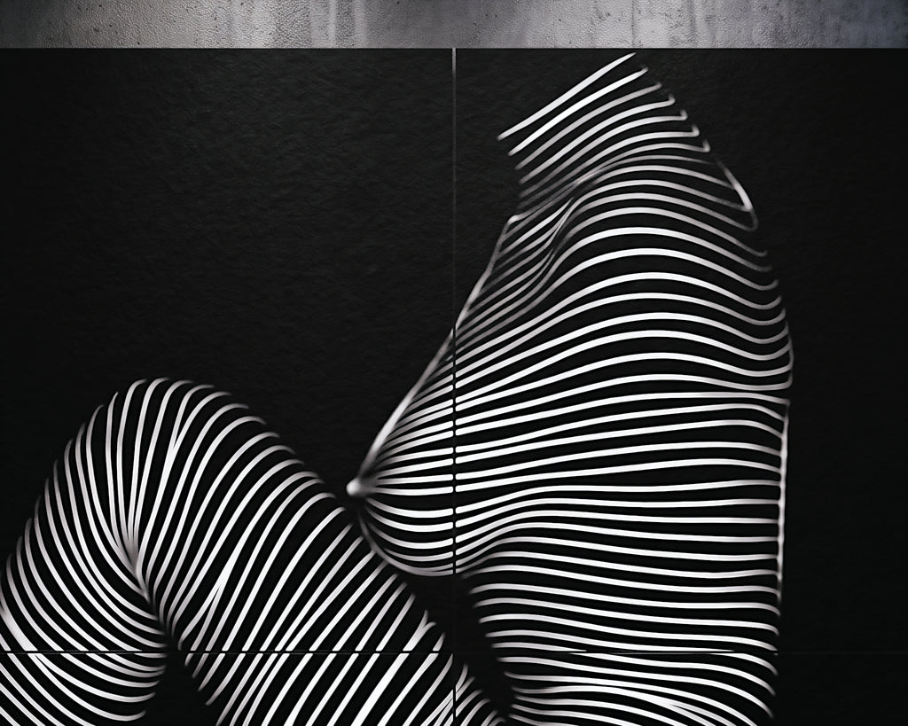 SUITE | Minimalist Seated Female Figure Op Art | Abstract Luxury Multi-Print Wall Art