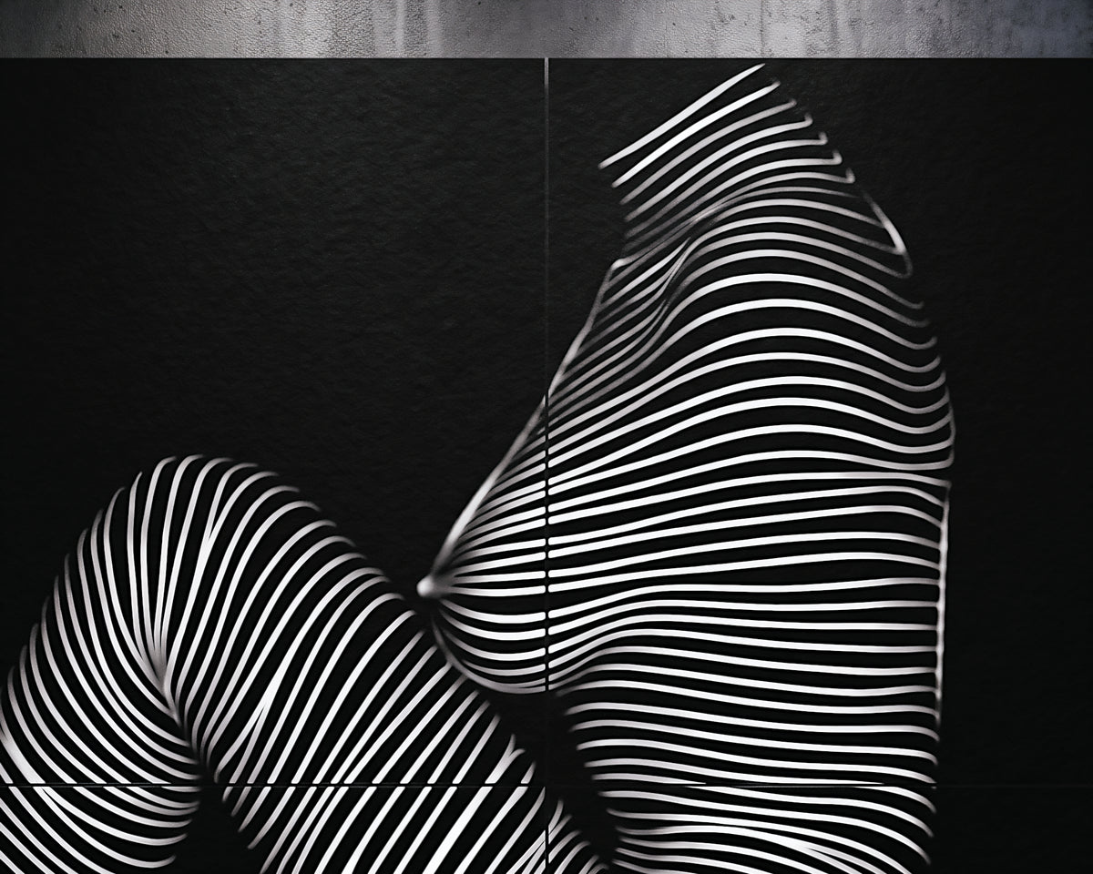 SUITE | Minimalist Seated Female Figure Op Art | Abstract Luxury Multi-Print Wall Art