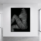 SUITE | Minimalist Seated Female Figure Op Art Print | B&W Abstract Luxury Wall Art