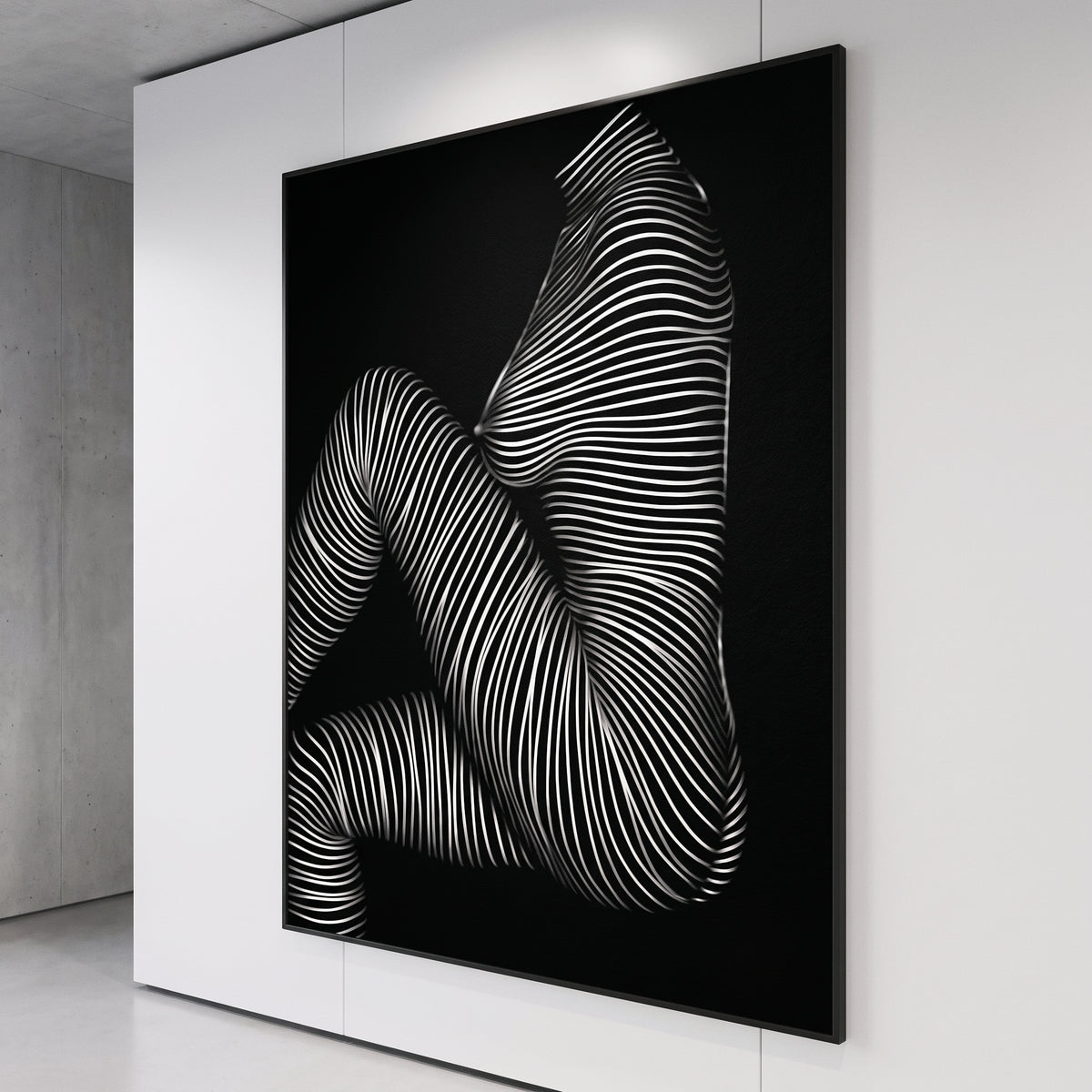 SUITE | Minimalist Seated Female Figure Op Art Print | B&W Abstract Luxury Wall Art