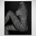 SUITE | Minimalist Seated Female Figure Op Art Print | B&W Abstract Luxury Wall Art