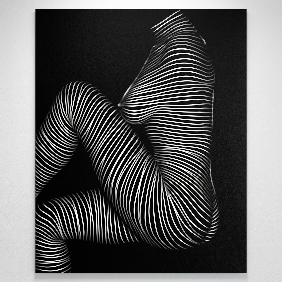 SUITE | Minimalist Seated Female Figure Op Art Print | B&W Abstract Luxury Wall Art
