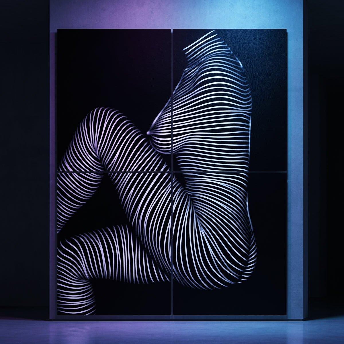 SUITE | Minimalist Seated Female Figure Op Art | Abstract Luxury Multi-Print Wall Art