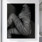 SUITE | Minimalist Seated Female Figure Op Art Print | B&W Abstract Luxury Wall Art