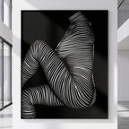 SUITE | Minimalist Seated Female Figure Op Art Print | B&W Abstract Luxury Wall Art