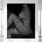 SUITE | Minimalist Seated Female Figure Op Art Print | B&W Abstract Luxury Wall Art