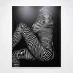 SUITE | Minimalist Seated Female Figure Op Art Print | B&W Abstract Luxury Wall Art