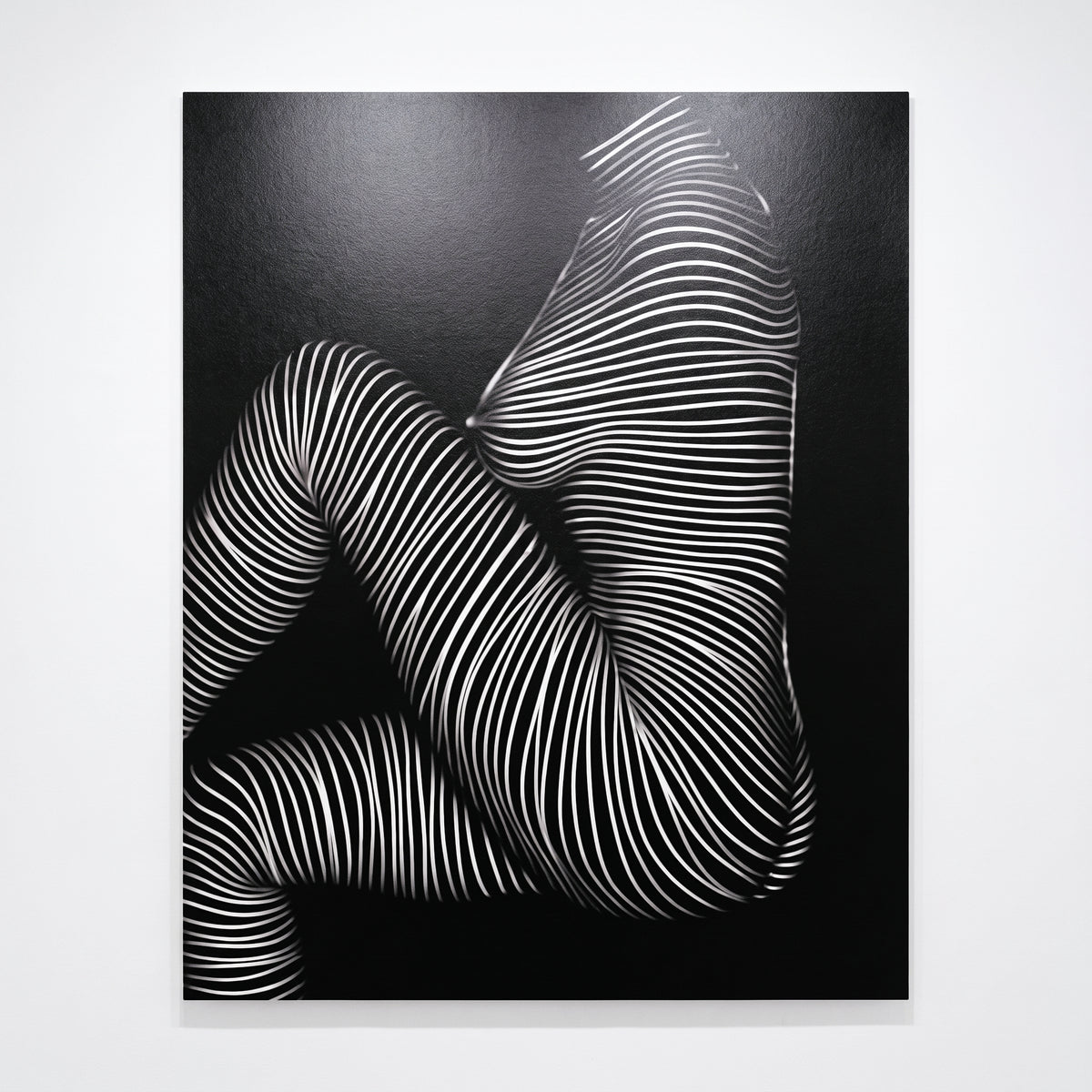 SUITE | Minimalist Seated Female Figure Op Art Print | B&W Abstract Luxury Wall Art