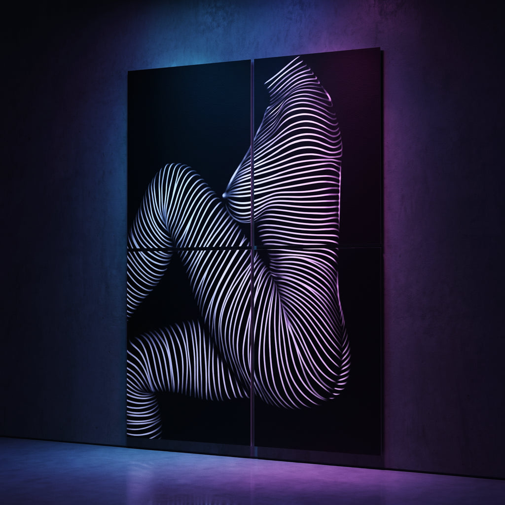 SUITE | Minimalist Seated Female Figure Op Art | Abstract Luxury Multi-Print Wall Art