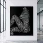 SUITE | Minimalist Seated Female Figure Op Art Print | B&W Abstract Luxury Wall Art