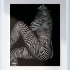 SUITE | Minimalist Seated Female Figure Op Art Print | B&W Abstract Luxury Wall Art