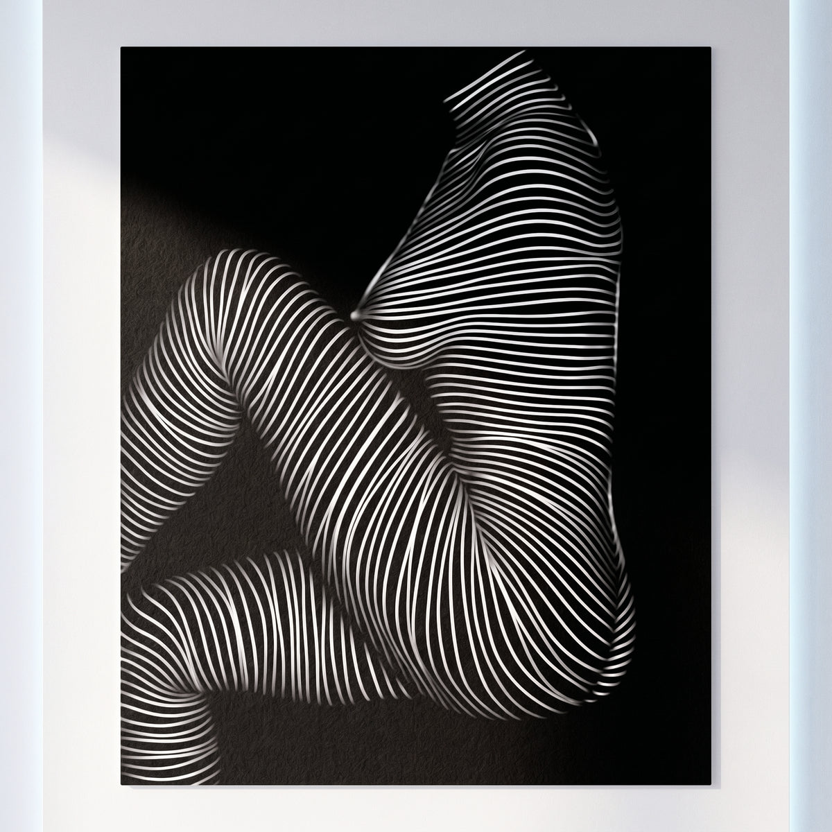 SUITE | Minimalist Seated Female Figure Op Art Print | B&W Abstract Luxury Wall Art