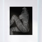 SUITE | Minimalist Seated Female Figure Op Art Print | B&W Abstract Luxury Wall Art