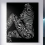 SUITE | Minimalist Seated Female Figure Op Art Print | B&W Abstract Luxury Wall Art