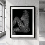 SUITE | Minimalist Seated Female Figure Op Art Print | B&W Abstract Luxury Wall Art