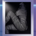 SUITE | Minimalist Seated Female Figure Op Art Print | B&W Abstract Luxury Wall Art