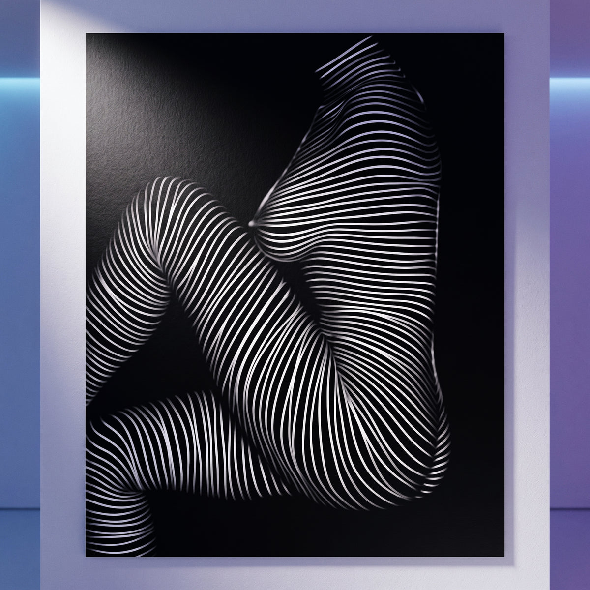 SUITE | Minimalist Seated Female Figure Op Art Print | B&W Abstract Luxury Wall Art