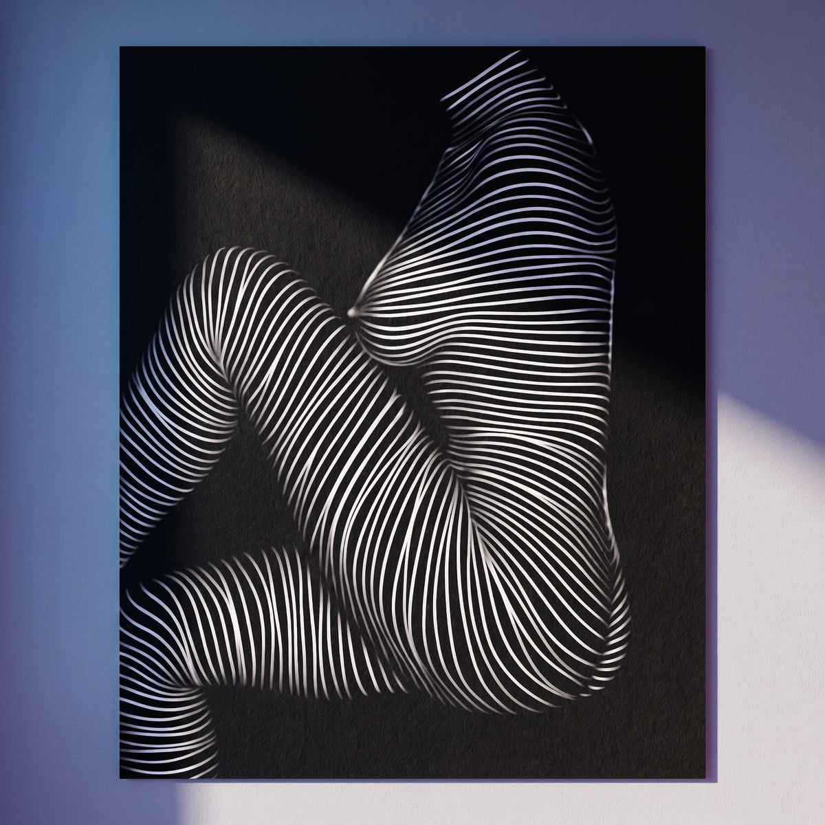 SUITE | Minimalist Seated Female Figure Op Art Print | B&W Abstract Luxury Wall Art