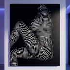 SUITE | Minimalist Seated Female Figure Op Art Print | B&W Abstract Luxury Wall Art