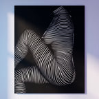 SUITE | Minimalist Seated Female Figure Op Art Print | B&W Abstract Luxury Wall Art