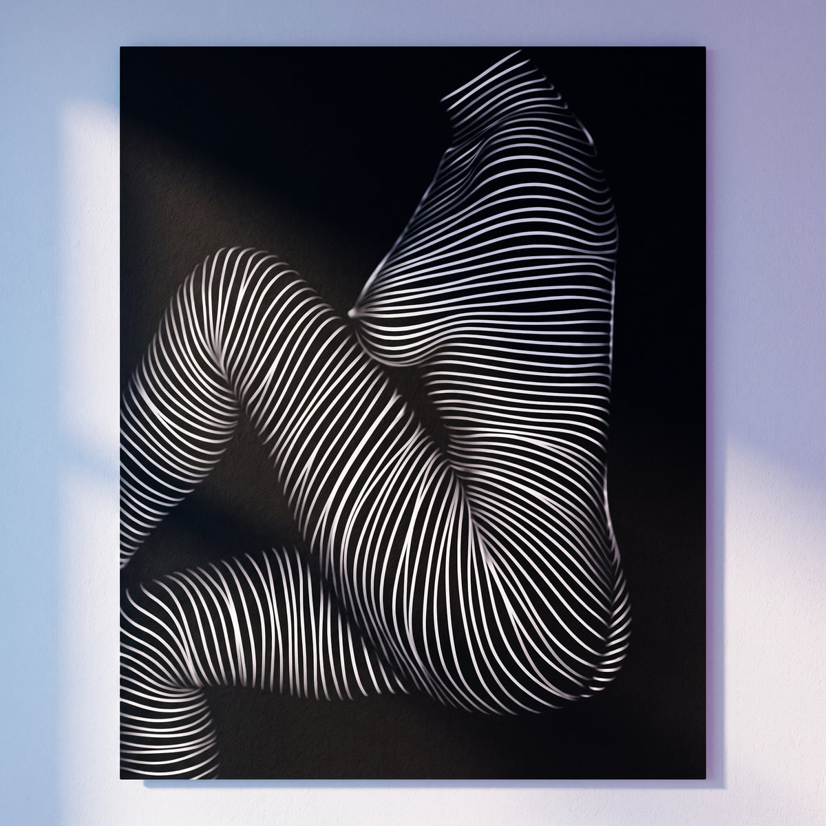 SUITE | Minimalist Seated Female Figure Op Art Print | B&W Abstract Luxury Wall Art