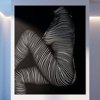 SUITE | Minimalist Seated Female Figure Op Art Print | B&W Abstract Luxury Wall Art