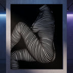 SUITE | Minimalist Seated Female Figure Op Art Print | B&W Abstract Luxury Wall Art