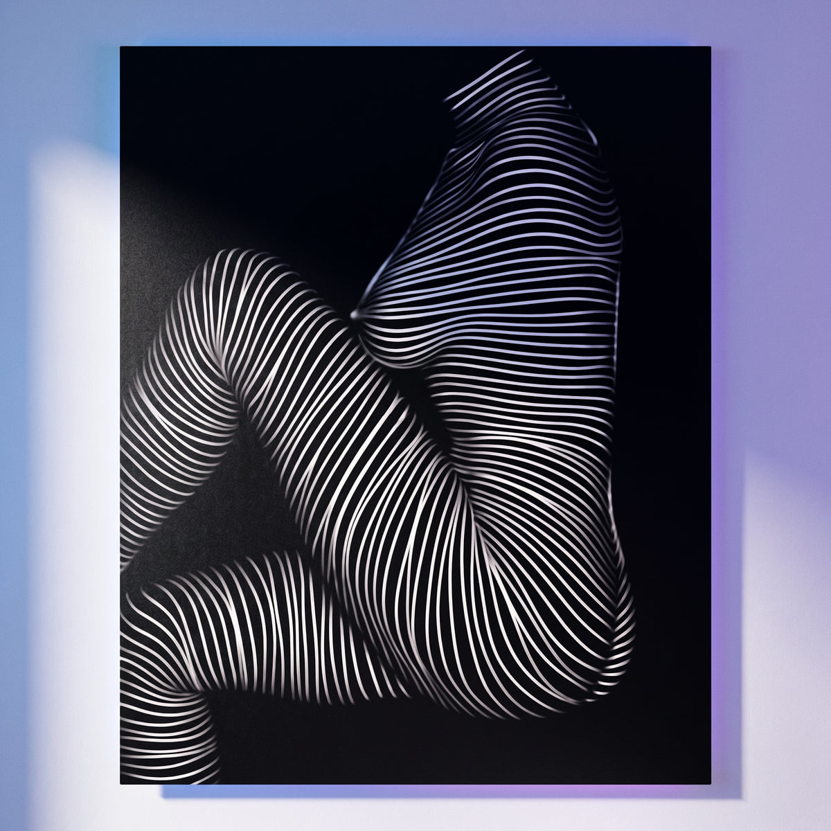 SUITE | Minimalist Seated Female Figure Op Art Print | B&W Abstract Luxury Wall Art