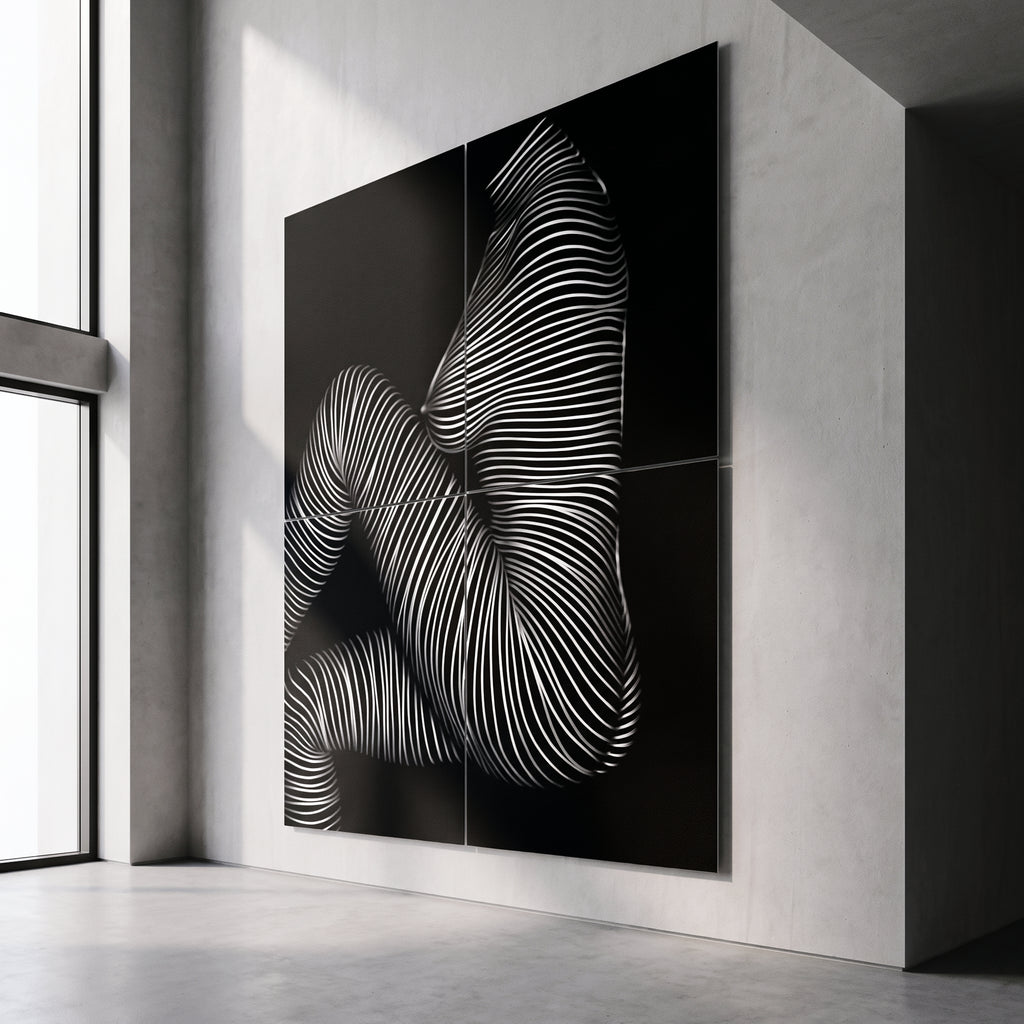 SUITE | Minimalist Seated Female Figure Op Art | Abstract Luxury Multi-Print Wall Art