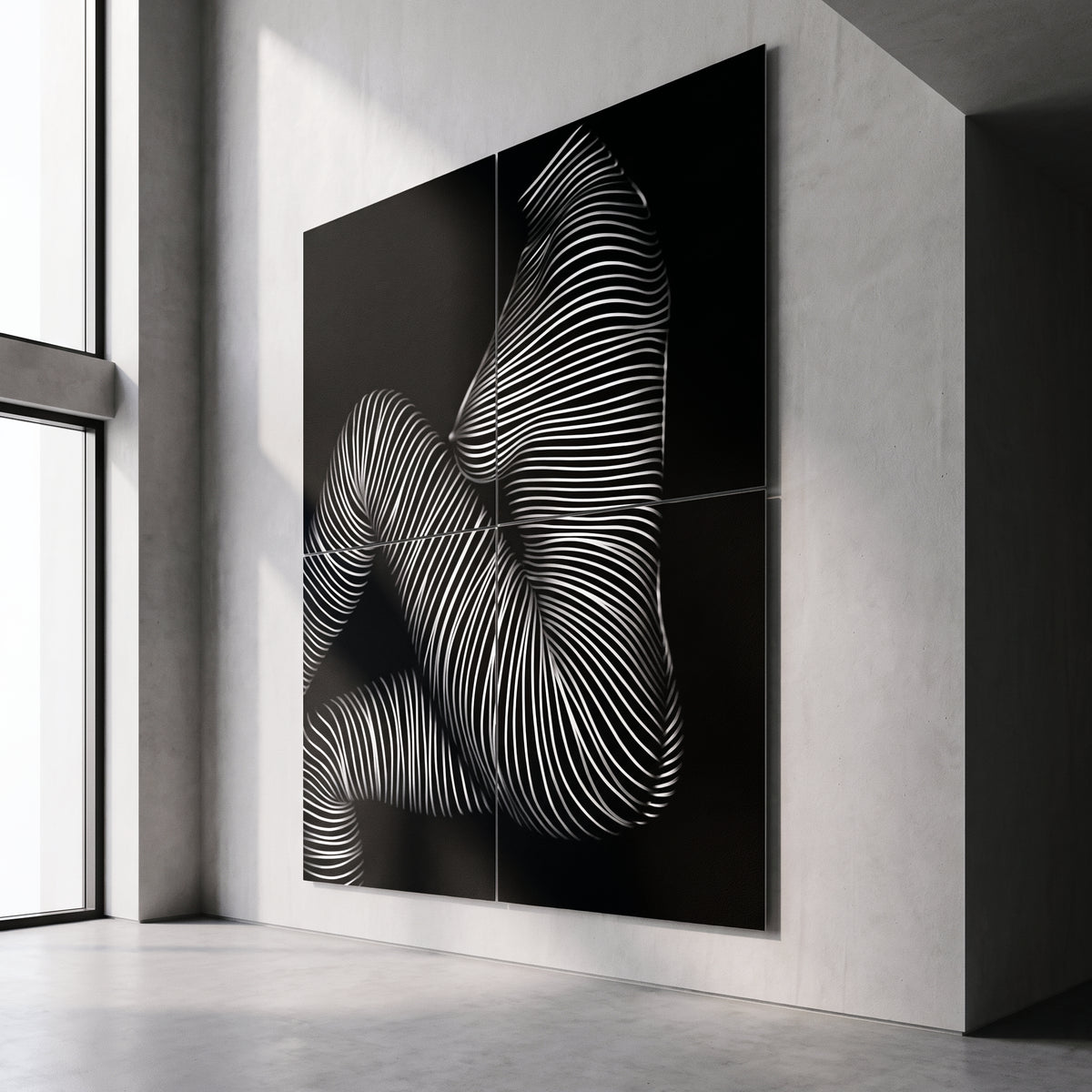 SUITE | Minimalist Seated Female Figure Op Art | Abstract Luxury Multi-Print Wall Art