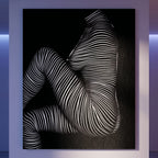 SUITE | Minimalist Seated Female Figure Op Art Print | B&W Abstract Luxury Wall Art