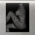 SUITE | Minimalist Seated Female Figure Op Art Print | B&W Abstract Luxury Wall Art