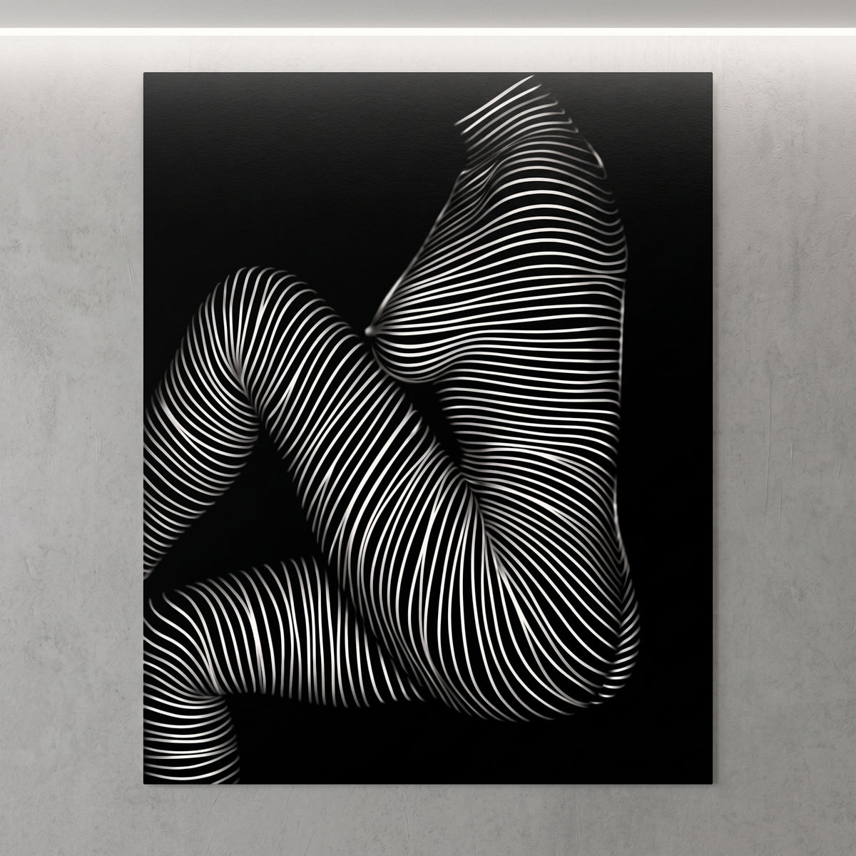 SUITE | Minimalist Seated Female Figure Op Art Print | B&W Abstract Luxury Wall Art